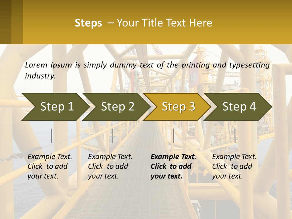 A Man Walking Across A Yellow Bridge Over Water PowerPoint Template