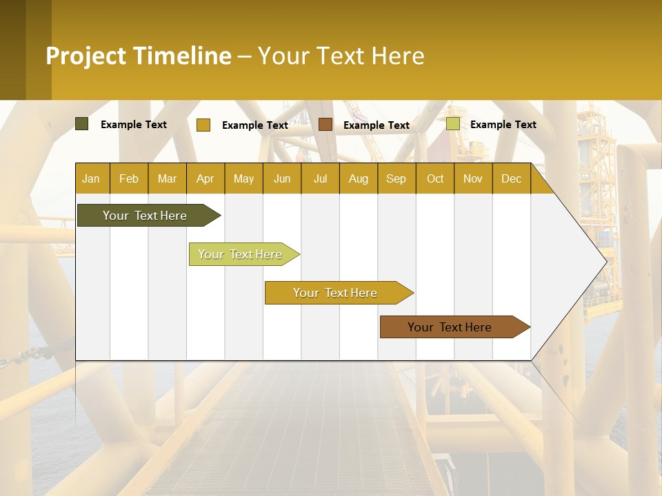 A Man Walking Across A Yellow Bridge Over Water PowerPoint Template