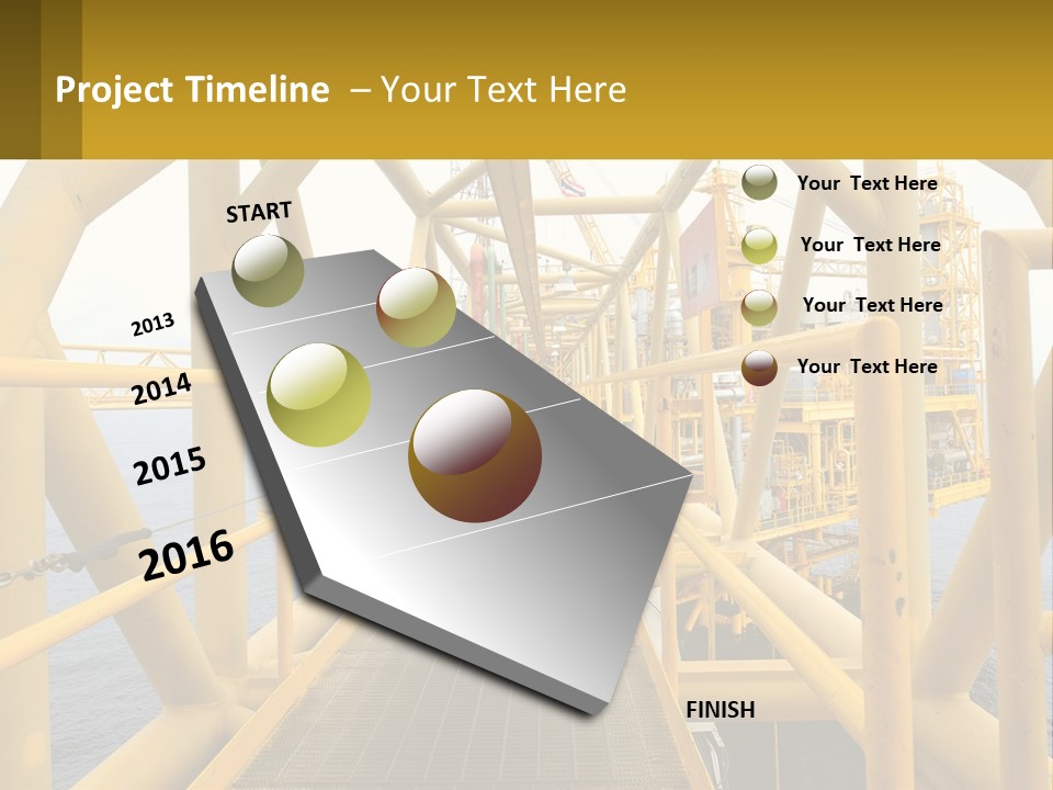 A Man Walking Across A Yellow Bridge Over Water PowerPoint Template