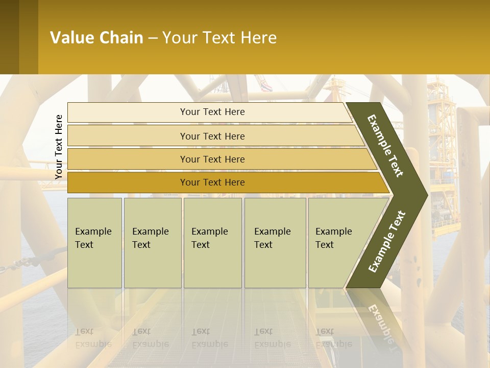 A Man Walking Across A Yellow Bridge Over Water PowerPoint Template