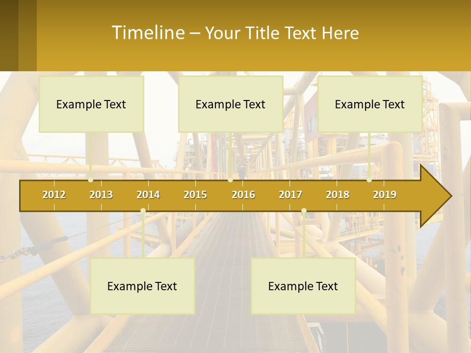 A Man Walking Across A Yellow Bridge Over Water PowerPoint Template