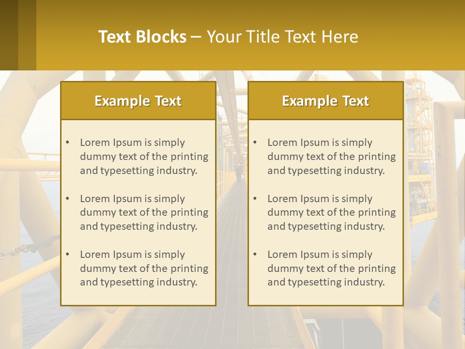 A Man Walking Across A Yellow Bridge Over Water PowerPoint Template