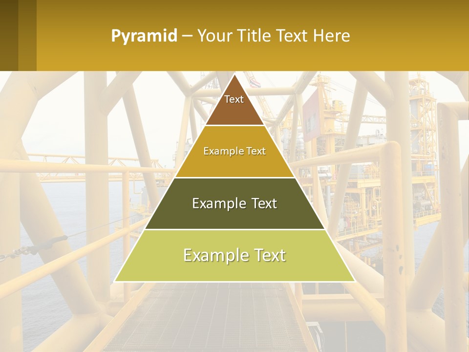 A Man Walking Across A Yellow Bridge Over Water PowerPoint Template