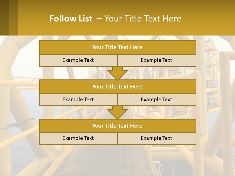 A Man Walking Across A Yellow Bridge Over Water PowerPoint Template