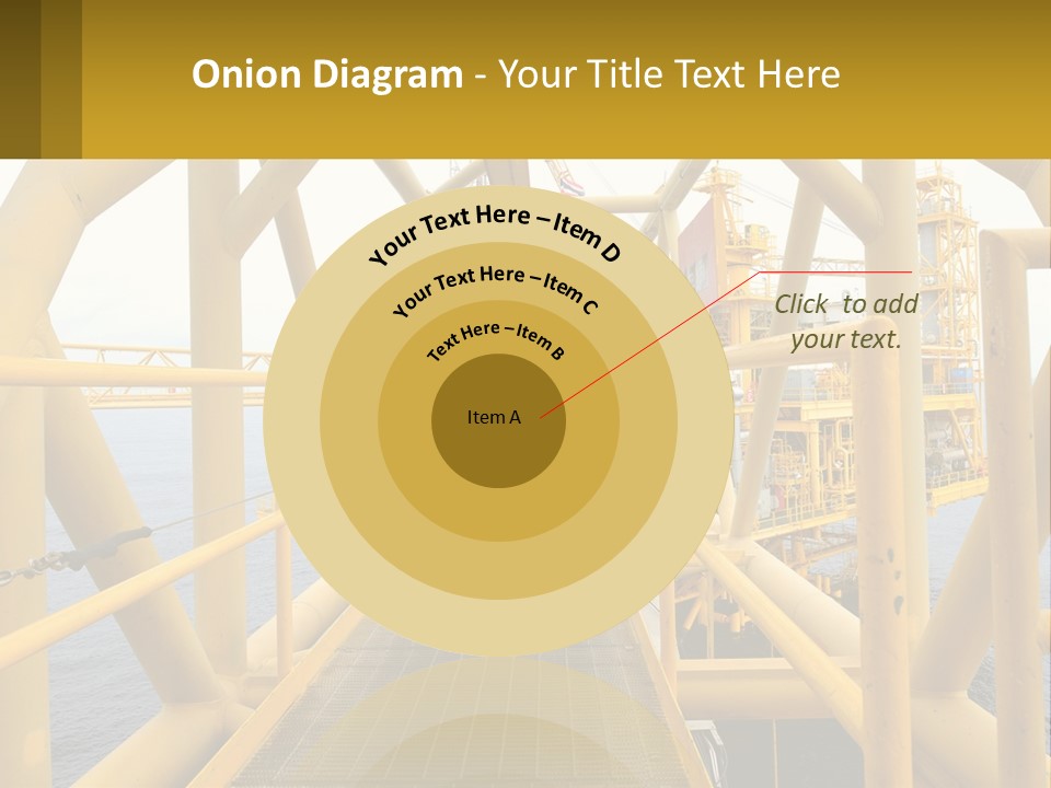 A Man Walking Across A Yellow Bridge Over Water PowerPoint Template