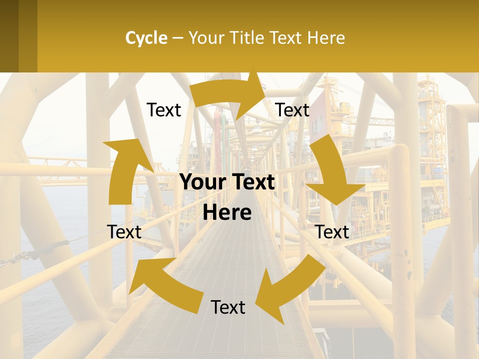 A Man Walking Across A Yellow Bridge Over Water PowerPoint Template