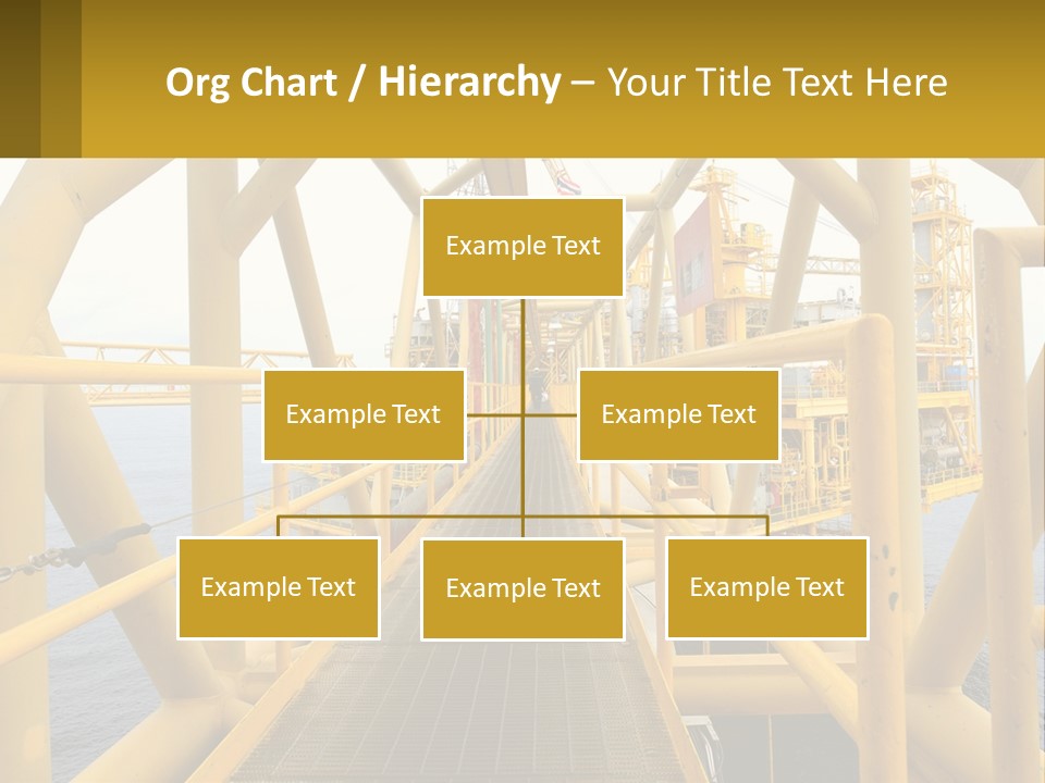 A Man Walking Across A Yellow Bridge Over Water PowerPoint Template