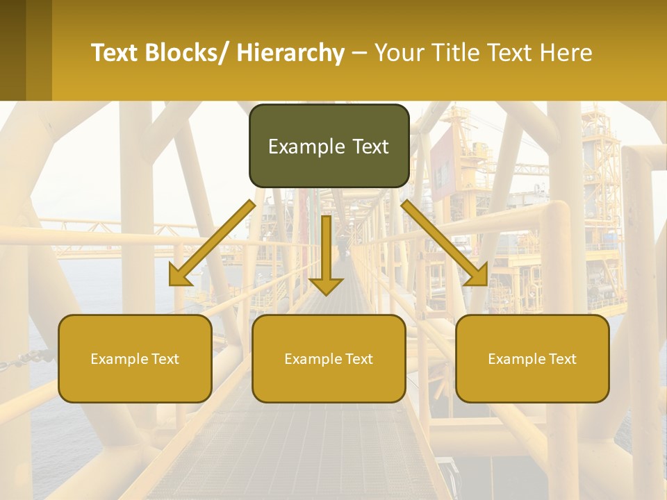 A Man Walking Across A Yellow Bridge Over Water PowerPoint Template