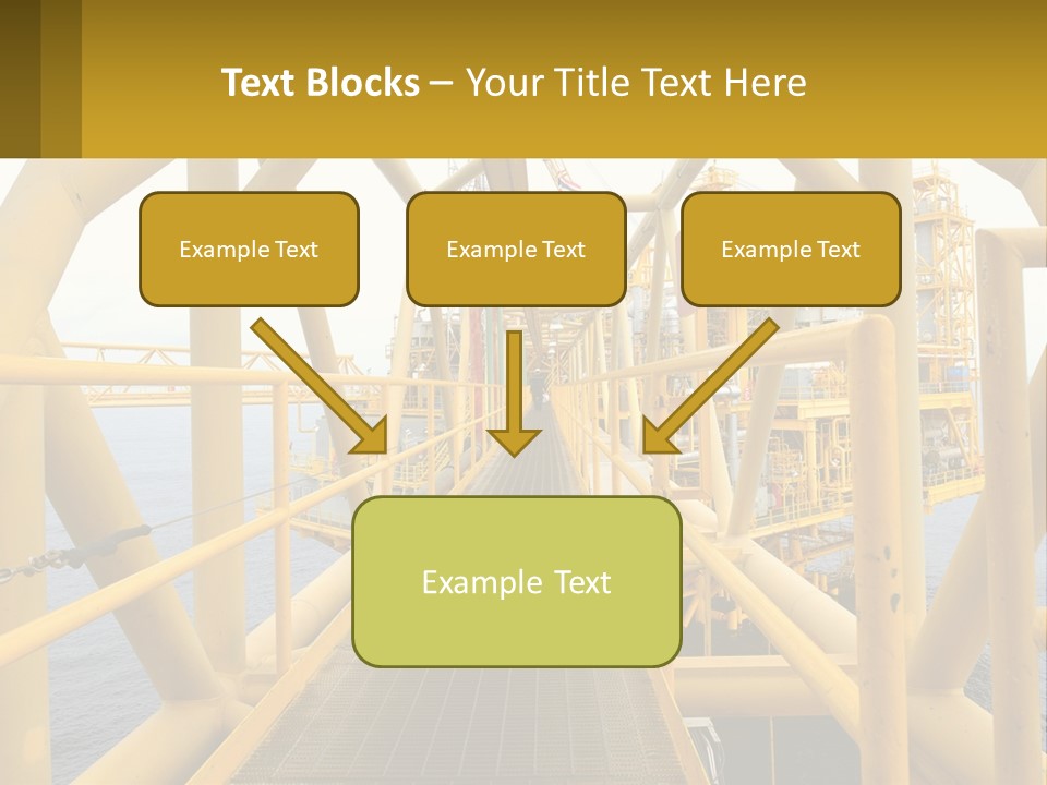 A Man Walking Across A Yellow Bridge Over Water PowerPoint Template