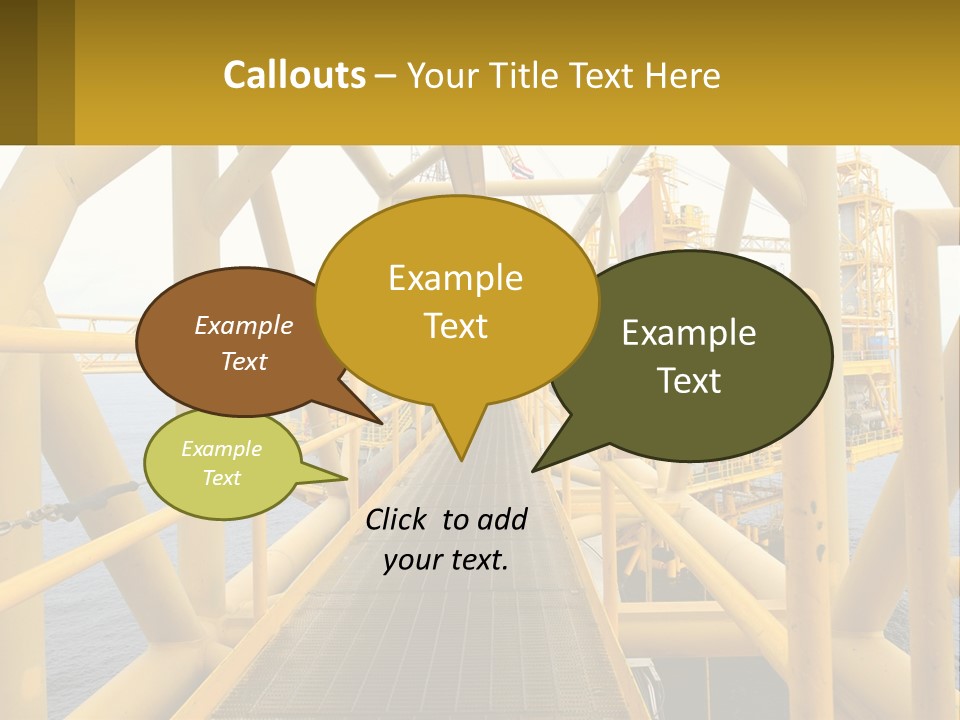 A Man Walking Across A Yellow Bridge Over Water PowerPoint Template