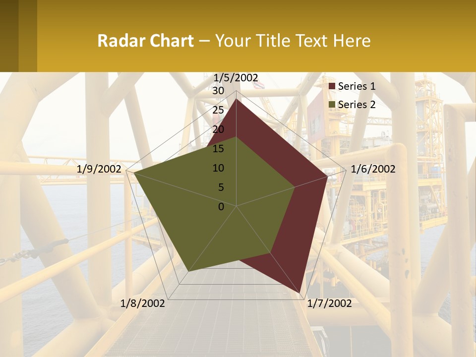 A Man Walking Across A Yellow Bridge Over Water PowerPoint Template