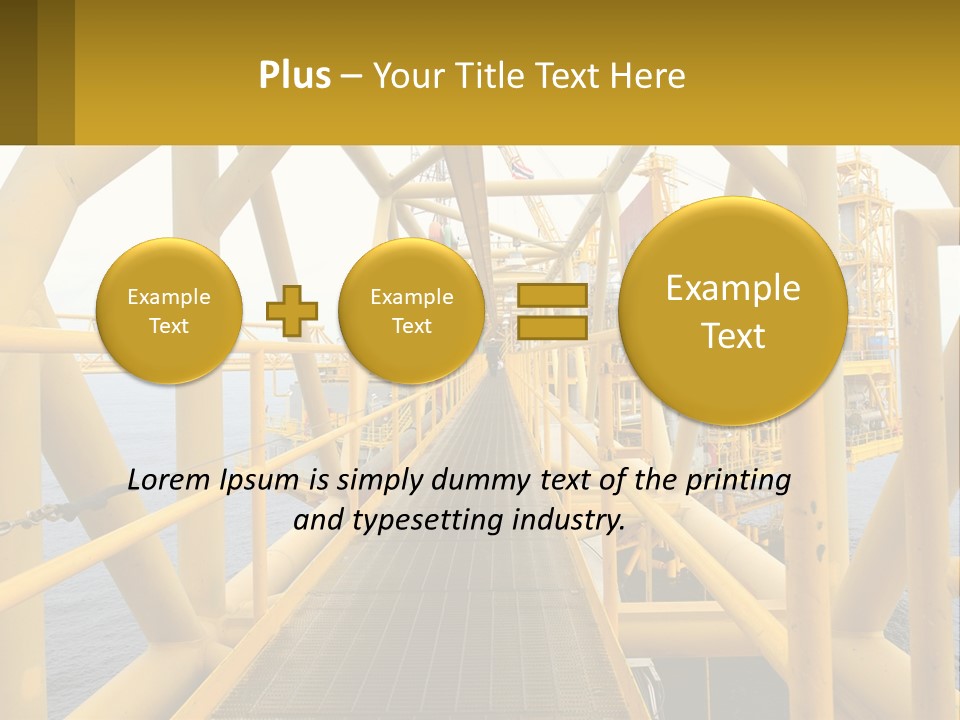 A Man Walking Across A Yellow Bridge Over Water PowerPoint Template