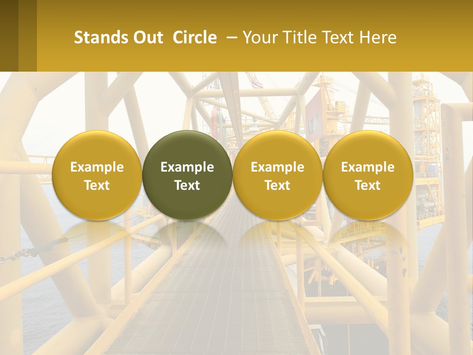 A Man Walking Across A Yellow Bridge Over Water PowerPoint Template