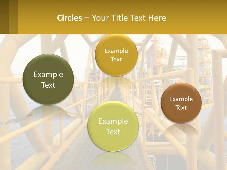 A Man Walking Across A Yellow Bridge Over Water PowerPoint Template