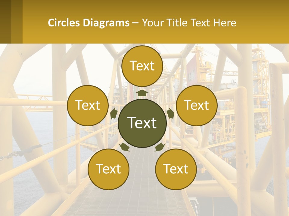 A Man Walking Across A Yellow Bridge Over Water PowerPoint Template