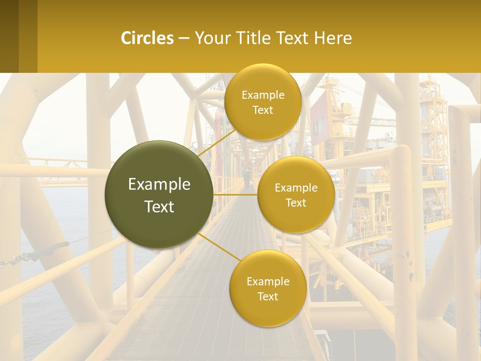 A Man Walking Across A Yellow Bridge Over Water PowerPoint Template