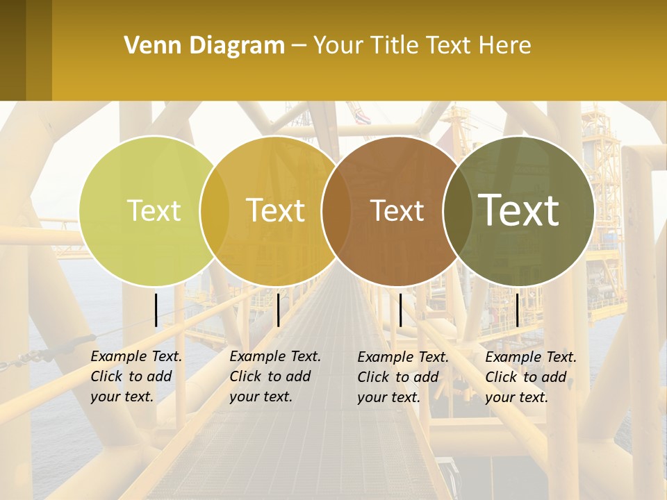 A Man Walking Across A Yellow Bridge Over Water PowerPoint Template