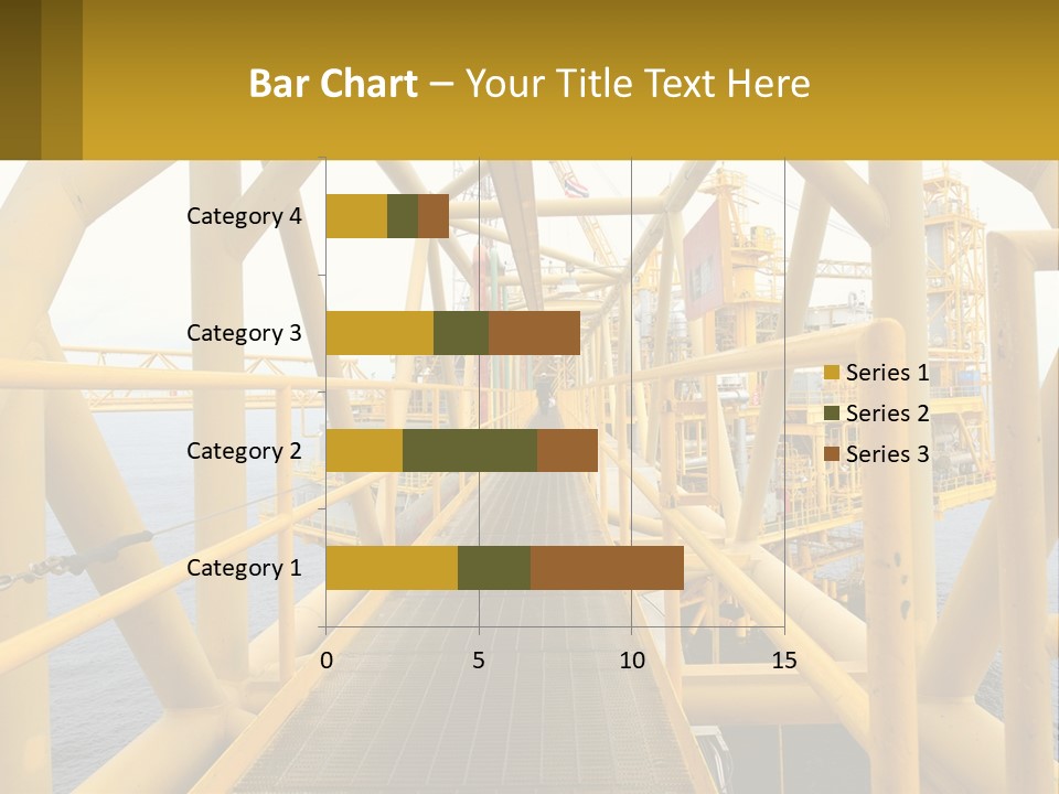 A Man Walking Across A Yellow Bridge Over Water PowerPoint Template