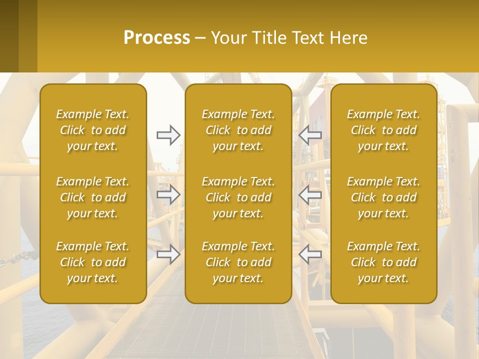 A Man Walking Across A Yellow Bridge Over Water PowerPoint Template