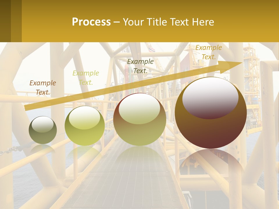 A Man Walking Across A Yellow Bridge Over Water PowerPoint Template