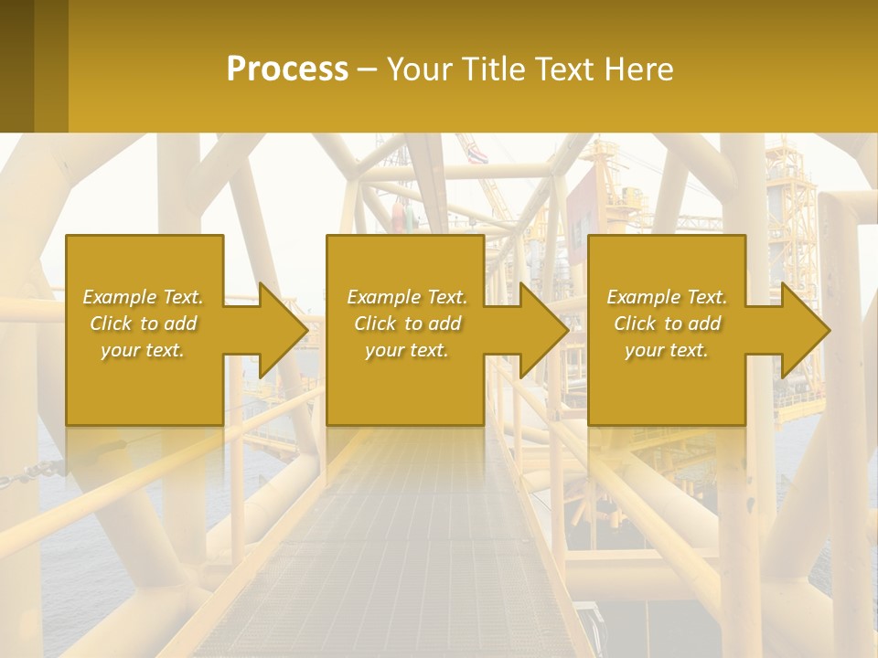 A Man Walking Across A Yellow Bridge Over Water PowerPoint Template