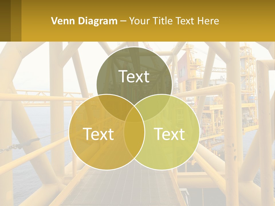 A Man Walking Across A Yellow Bridge Over Water PowerPoint Template