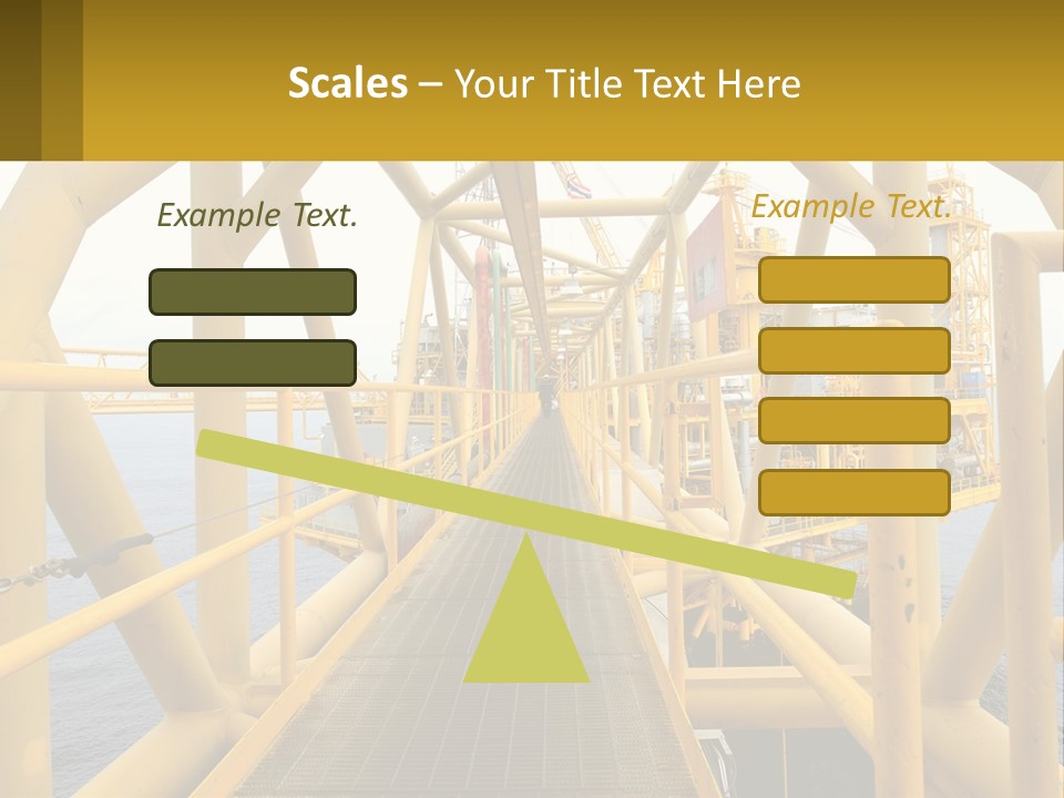 A Man Walking Across A Yellow Bridge Over Water PowerPoint Template