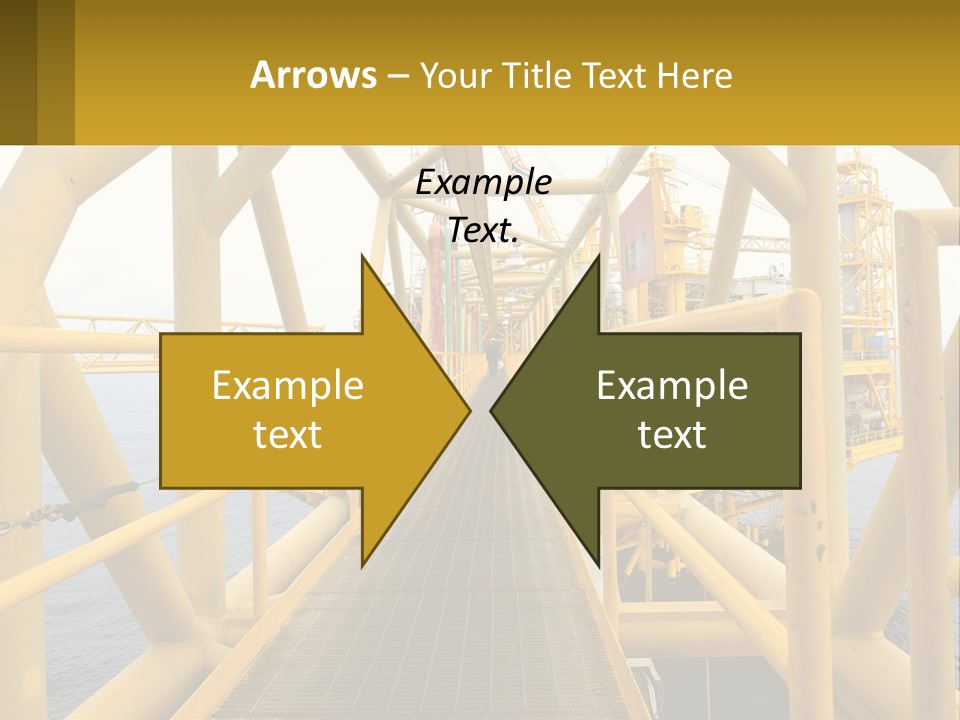 A Man Walking Across A Yellow Bridge Over Water PowerPoint Template