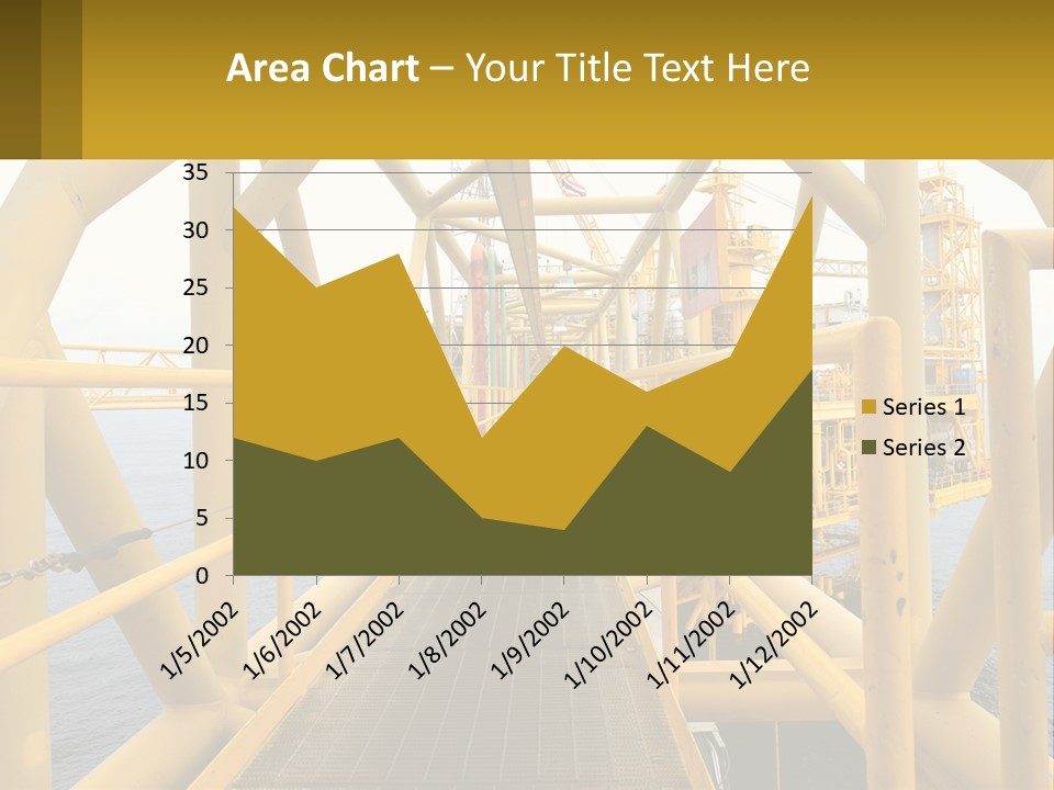 A Man Walking Across A Yellow Bridge Over Water PowerPoint Template