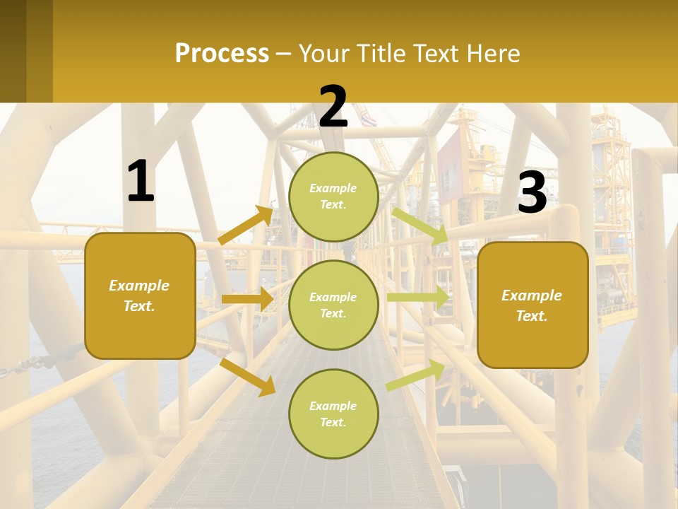 A Man Walking Across A Yellow Bridge Over Water PowerPoint Template