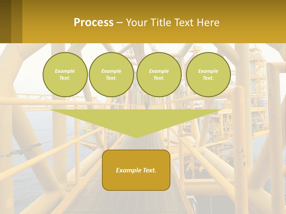 A Man Walking Across A Yellow Bridge Over Water PowerPoint Template
