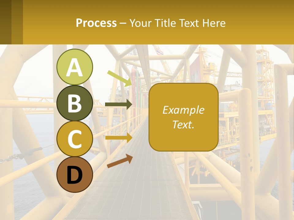A Man Walking Across A Yellow Bridge Over Water PowerPoint Template