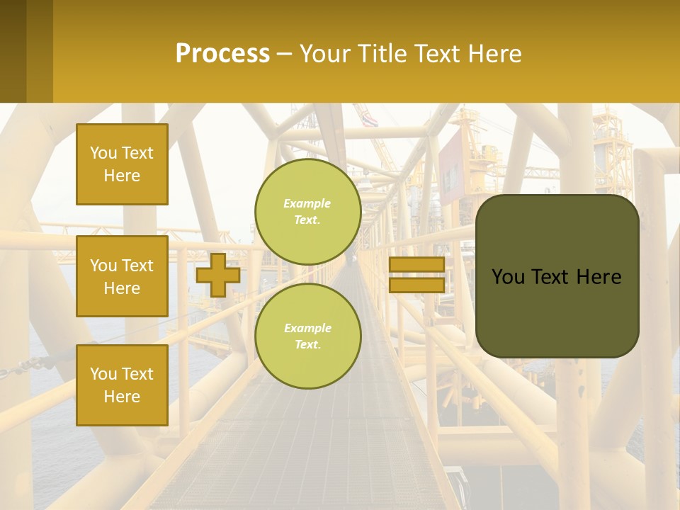 A Man Walking Across A Yellow Bridge Over Water PowerPoint Template