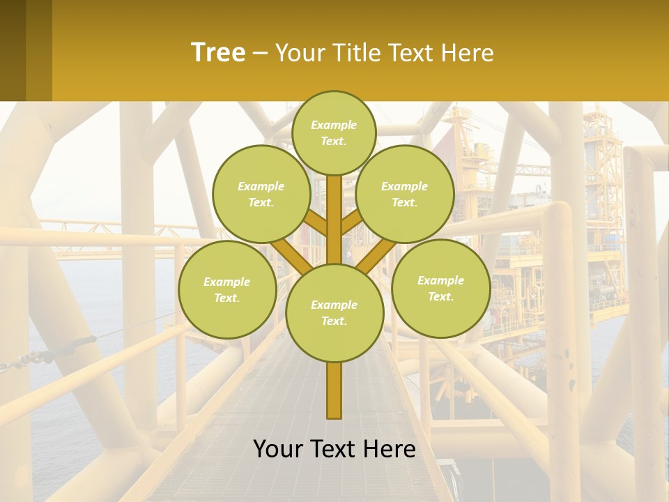 A Man Walking Across A Yellow Bridge Over Water PowerPoint Template