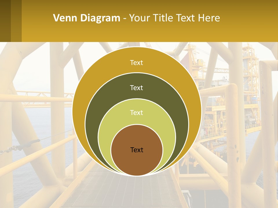 A Man Walking Across A Yellow Bridge Over Water PowerPoint Template