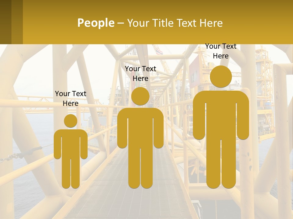 A Man Walking Across A Yellow Bridge Over Water PowerPoint Template