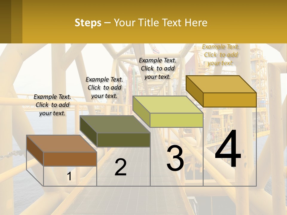 A Man Walking Across A Yellow Bridge Over Water PowerPoint Template