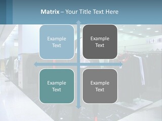 Two Mannequins Dressed In Black And White In A Clothing Store PowerPoint Template