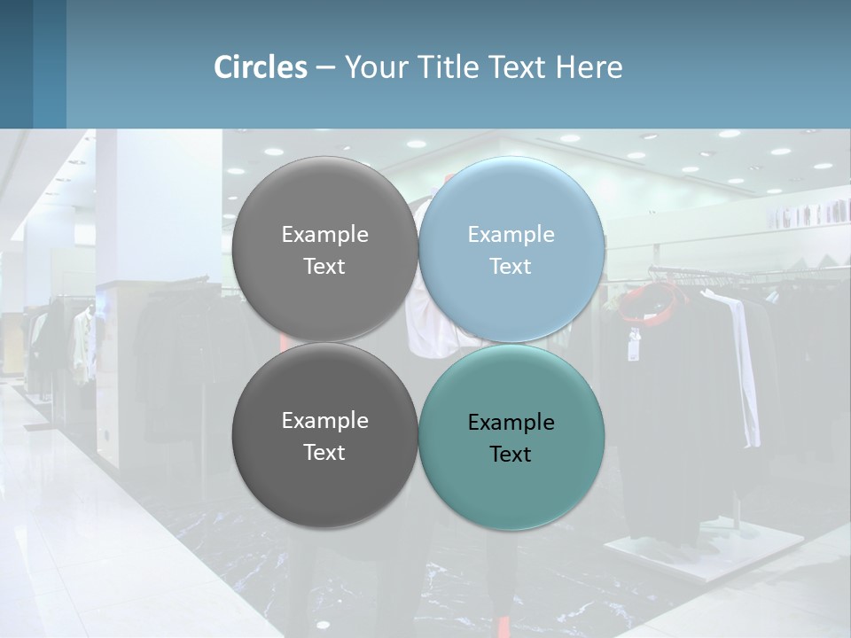 Two Mannequins Dressed In Black And White In A Clothing Store PowerPoint Template