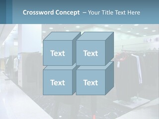 Two Mannequins Dressed In Black And White In A Clothing Store PowerPoint Template