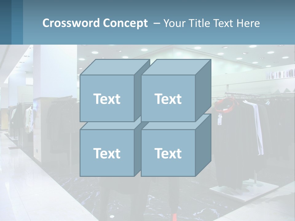 Two Mannequins Dressed In Black And White In A Clothing Store PowerPoint Template