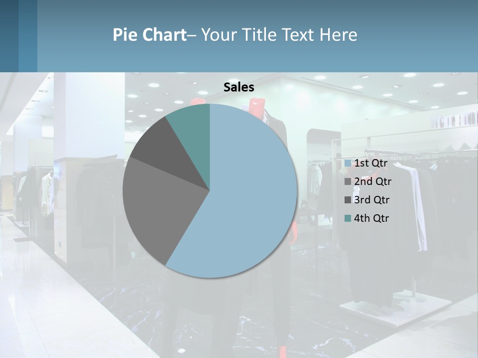 Two Mannequins Dressed In Black And White In A Clothing Store PowerPoint Template