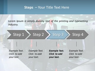 Two Mannequins Dressed In Black And White In A Clothing Store PowerPoint Template