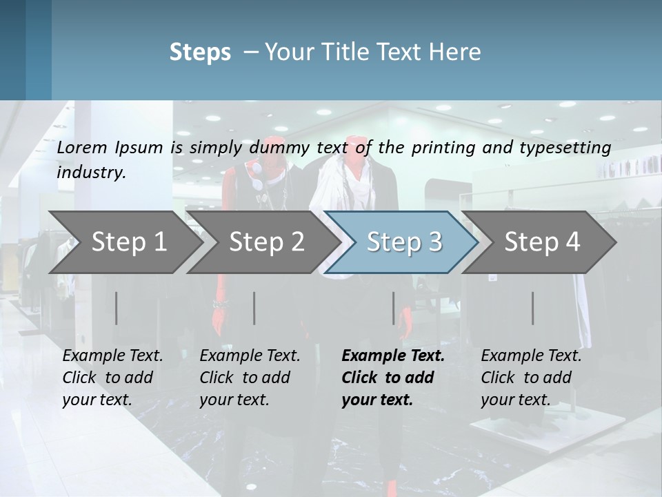 Two Mannequins Dressed In Black And White In A Clothing Store PowerPoint Template