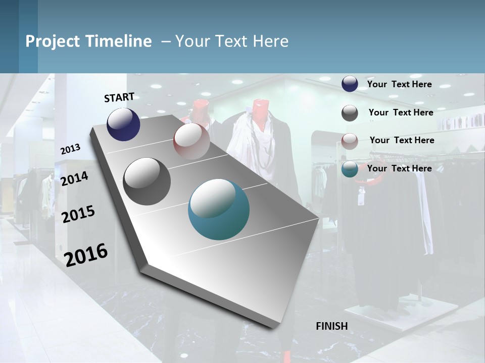 Two Mannequins Dressed In Black And White In A Clothing Store PowerPoint Template