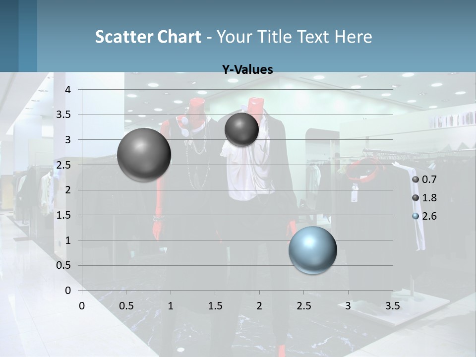 Two Mannequins Dressed In Black And White In A Clothing Store PowerPoint Template