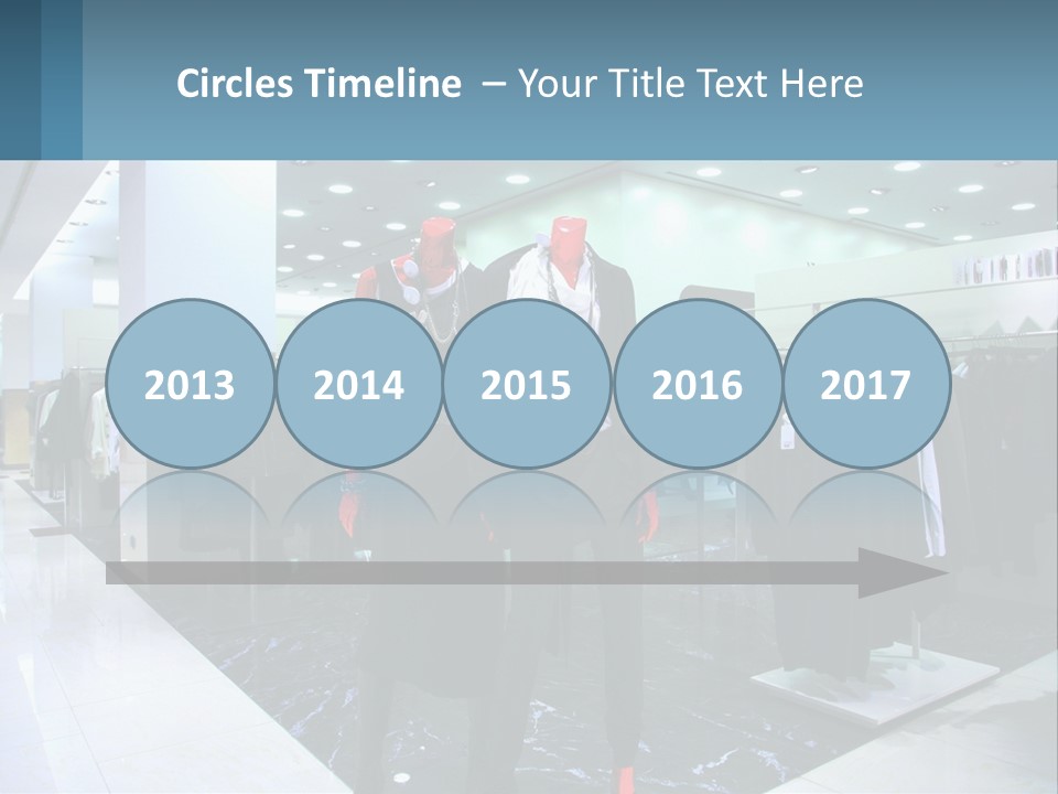 Two Mannequins Dressed In Black And White In A Clothing Store PowerPoint Template