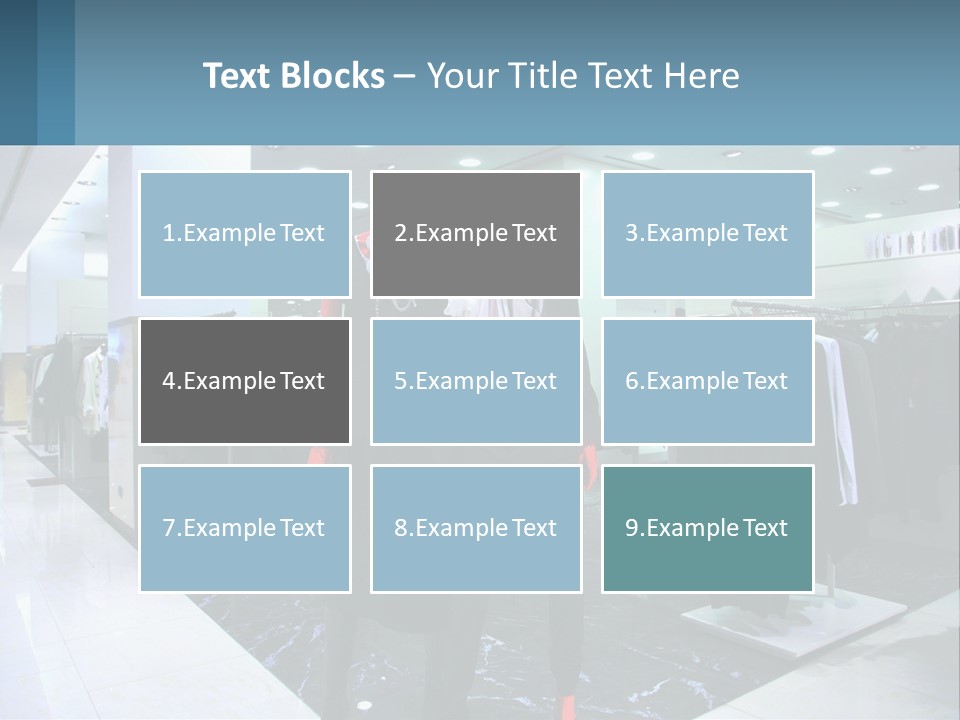 Two Mannequins Dressed In Black And White In A Clothing Store PowerPoint Template