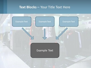Two Mannequins Dressed In Black And White In A Clothing Store PowerPoint Template