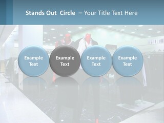 Two Mannequins Dressed In Black And White In A Clothing Store PowerPoint Template